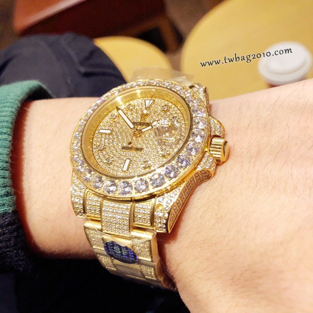勞力士複刻手錶 116610 RolexSubmariner白金滿鑽系列機械男表 勞力士滿鑽系列男士腕表  gjs1713